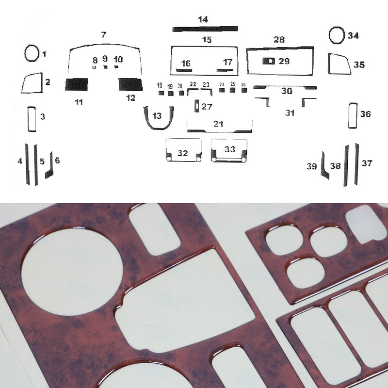 Décoration intérieure du Cockpit pour VW T6 T6.1 Transporter 2015-24 aspect bois