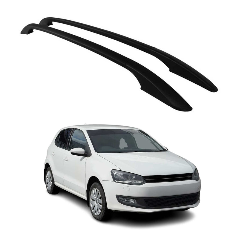 Barres de toit longitudinales pour VW Polo V 2009-2017 en Alu noir
