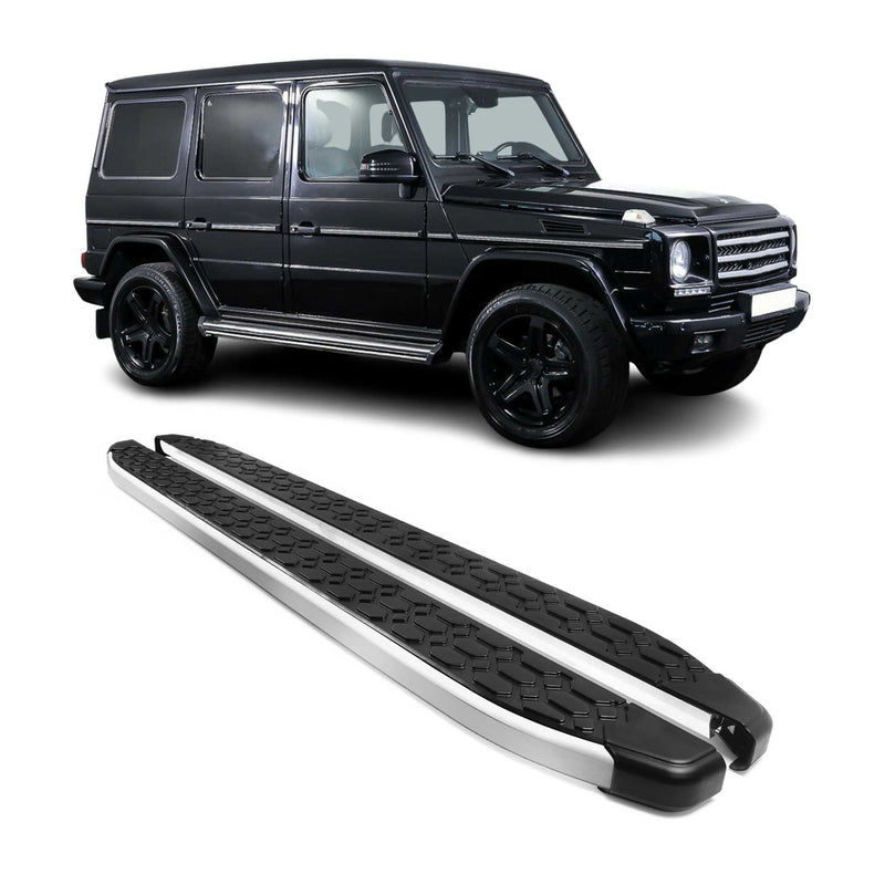 Marchepieds Latéraux pour Mercedes Classe G W463 2007-2018 Gris Noir Aluminium