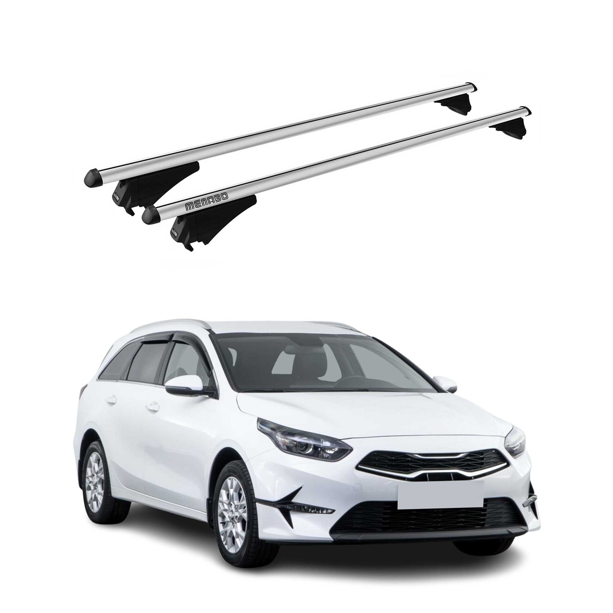 Tiger Barres de toit transversales pour Kia Ceed Break 2018-2025 Gris Alu 2x