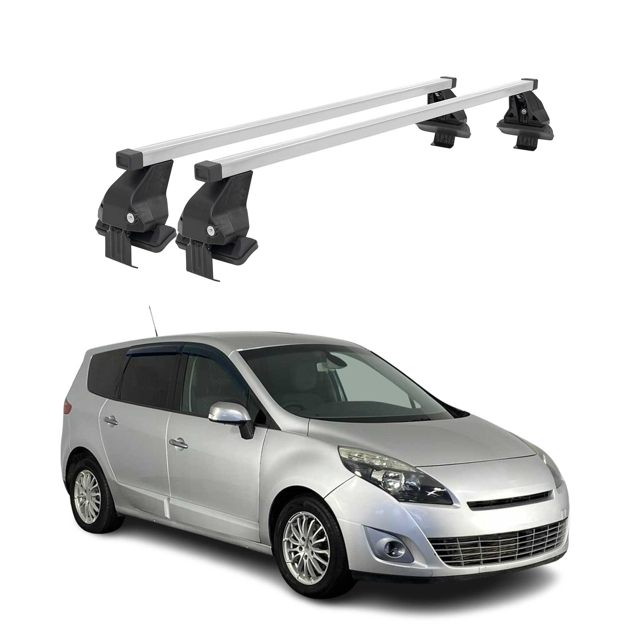 Barres de toit transversales pour Renault Grand Scenic III 2009-2013 Gris