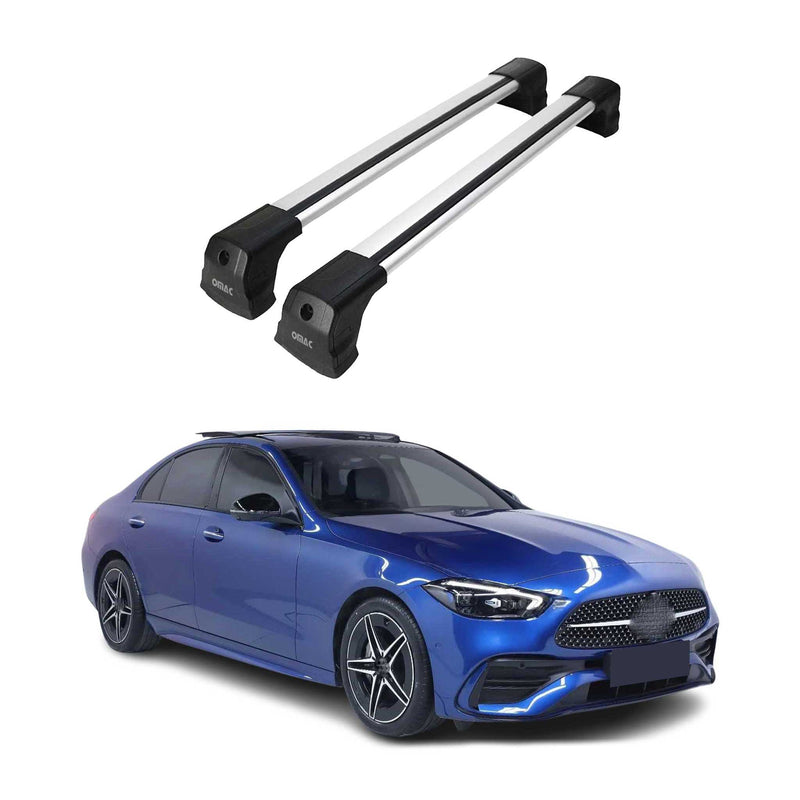 Barres de toit transversales pour Mercedes C Classe W206 2021-2025 Argent Alu