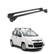 Barres de toit Transversales pour Fiat Panda III 2012-2026 TÜV Aluminium Noir 2x