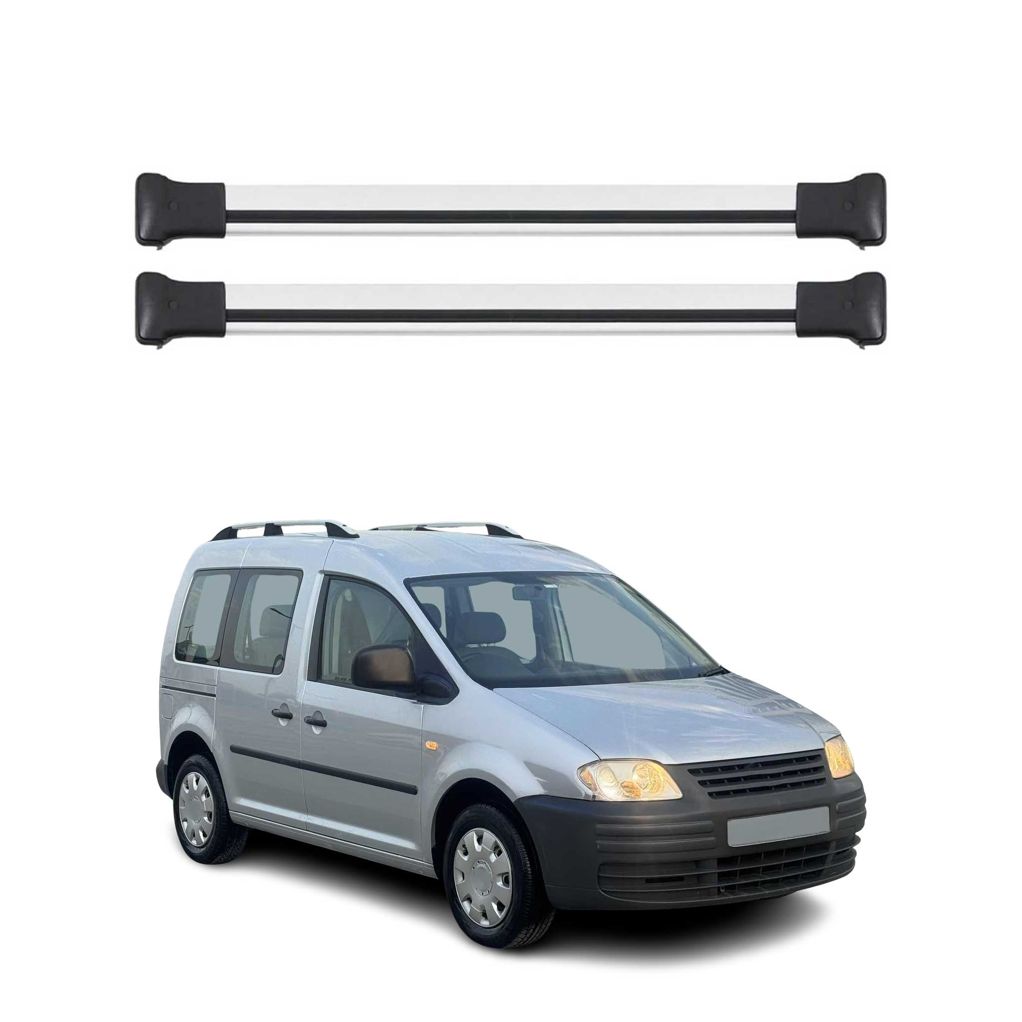 Barres de toit transversales pour VW Caddy 2003-2020 Aluminium Gris