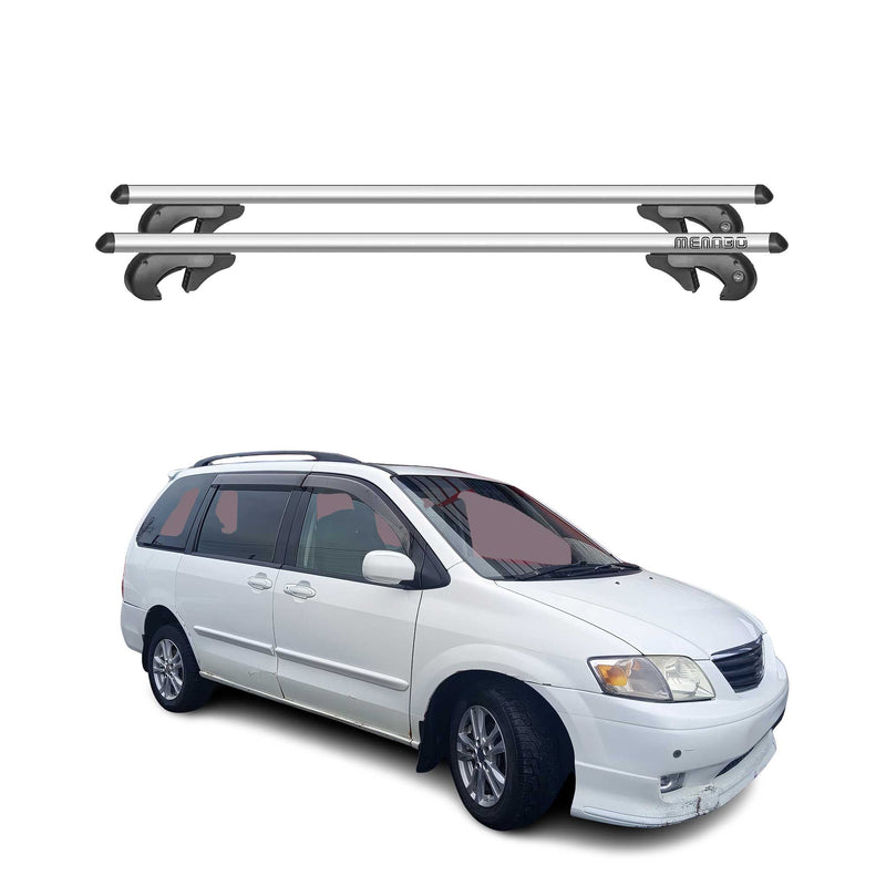 Barres de toit transversales pour Mazda MPV 1997-1998 90kg Alu Gris 2tlg