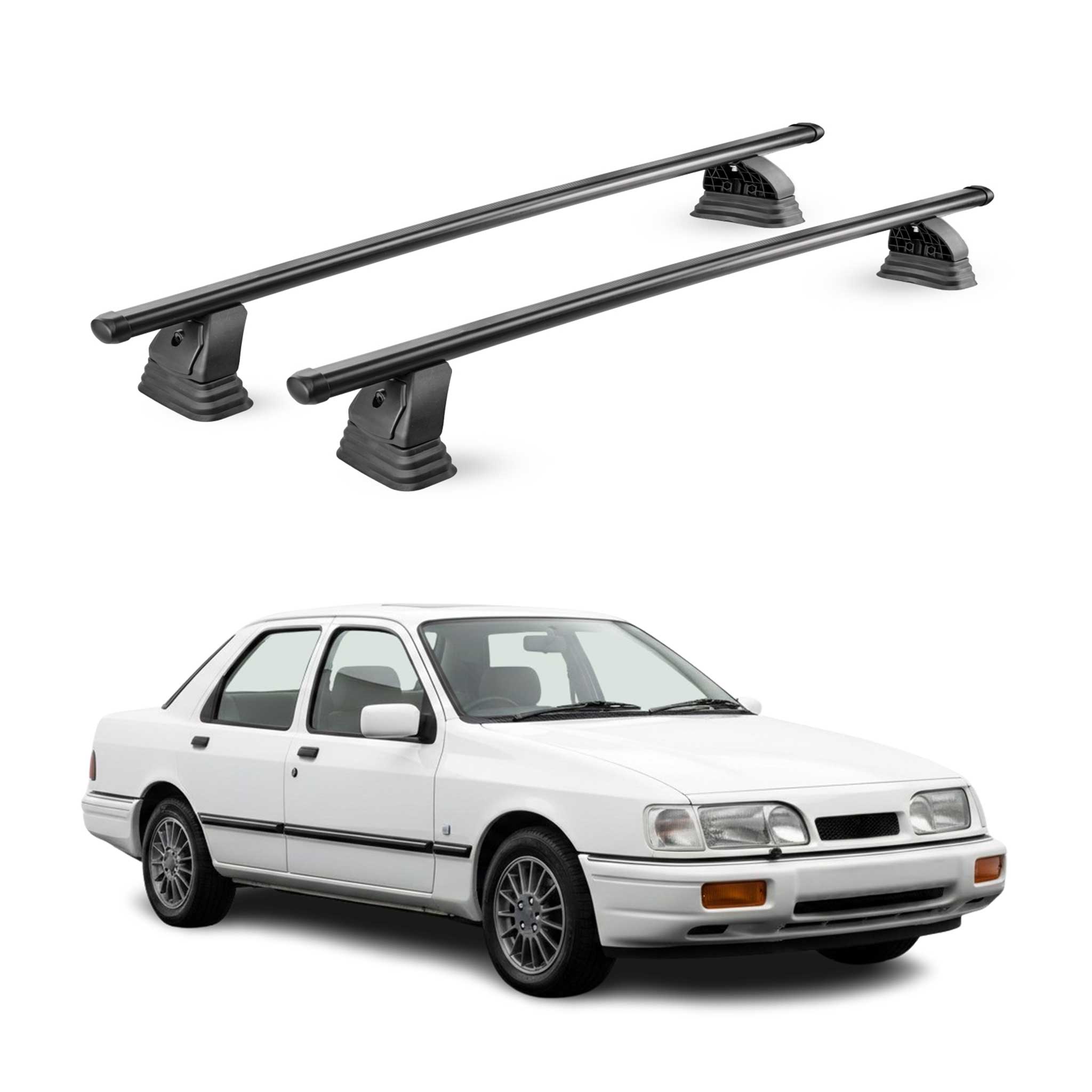 Barres de toit transversales acier pour Ford Sierra II HB Break 1987-1993 Noir