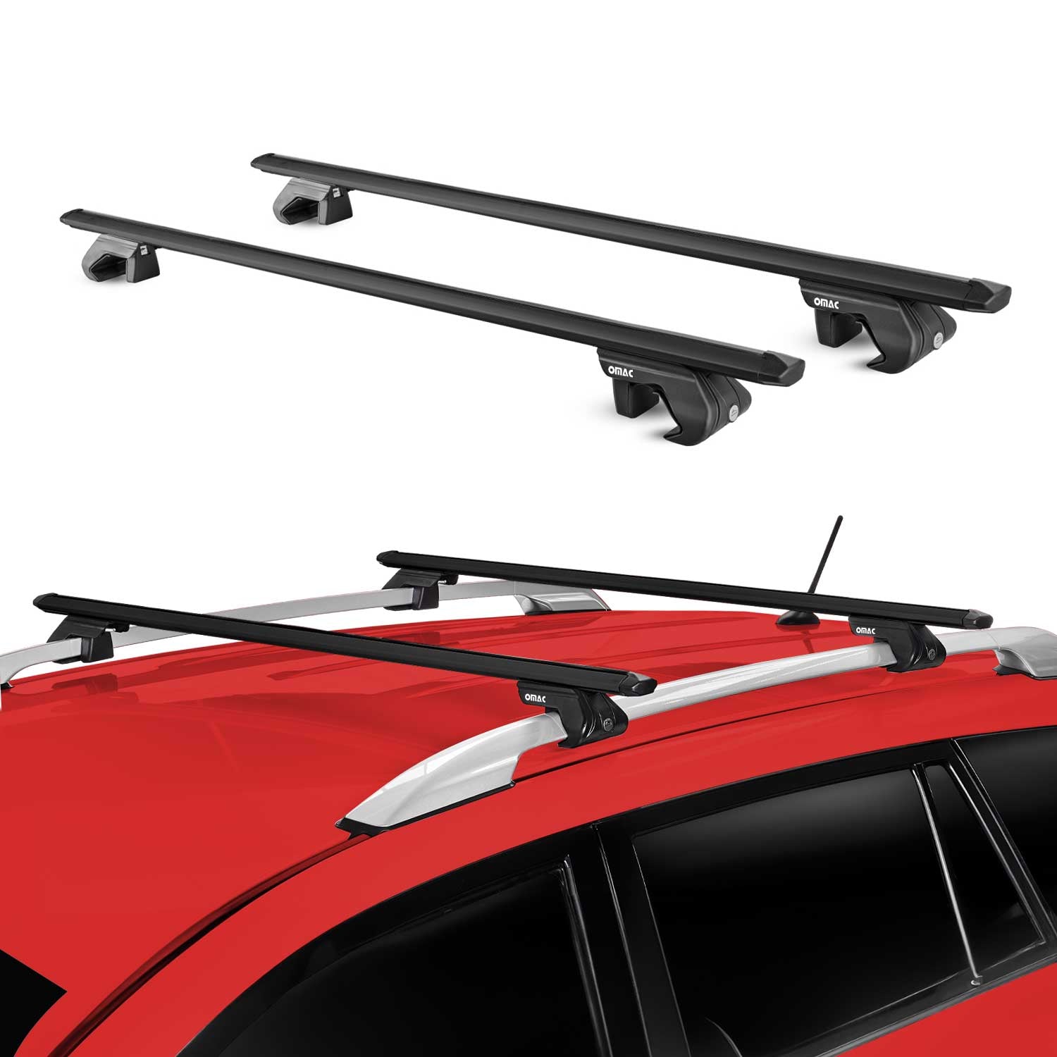 Barres de toit transversales pour Nissan Navara D40 2004-2015 4 P Noir 2x ABE