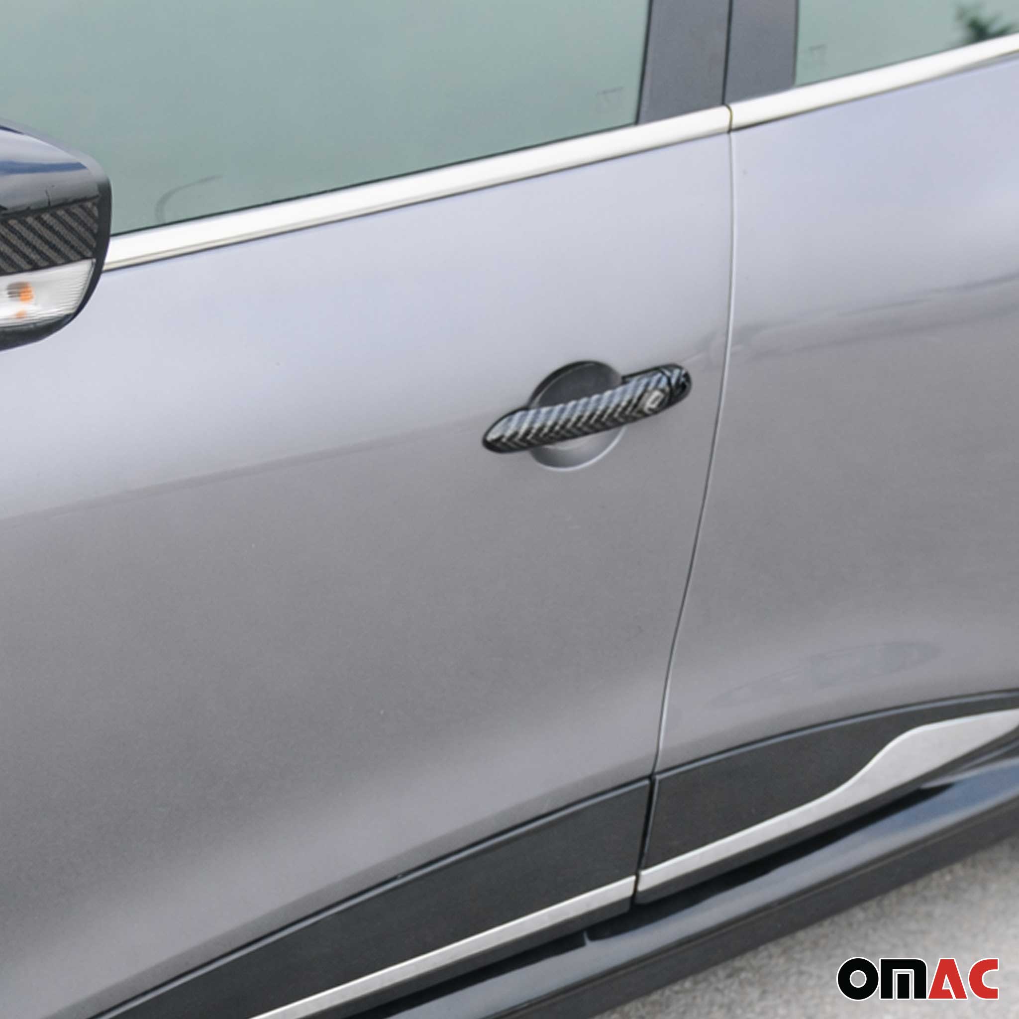 Couverture de poignée de porte pour Renault Clio 2012-2019 Carbone Noir 6Pcs