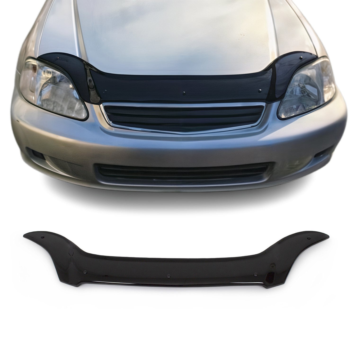 Deflecteurs d'air capot de voiture pour Honda Civic 1998-2002 Berline Noir