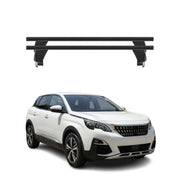 Menabo Barres de toit Transversales pour Peugeot 3008 2016-2020 Noir ABE 2x
