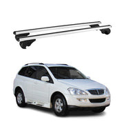 Barres de toit Transversales pour Ssangyong Kyron 2006-2011 Aluminium Argent