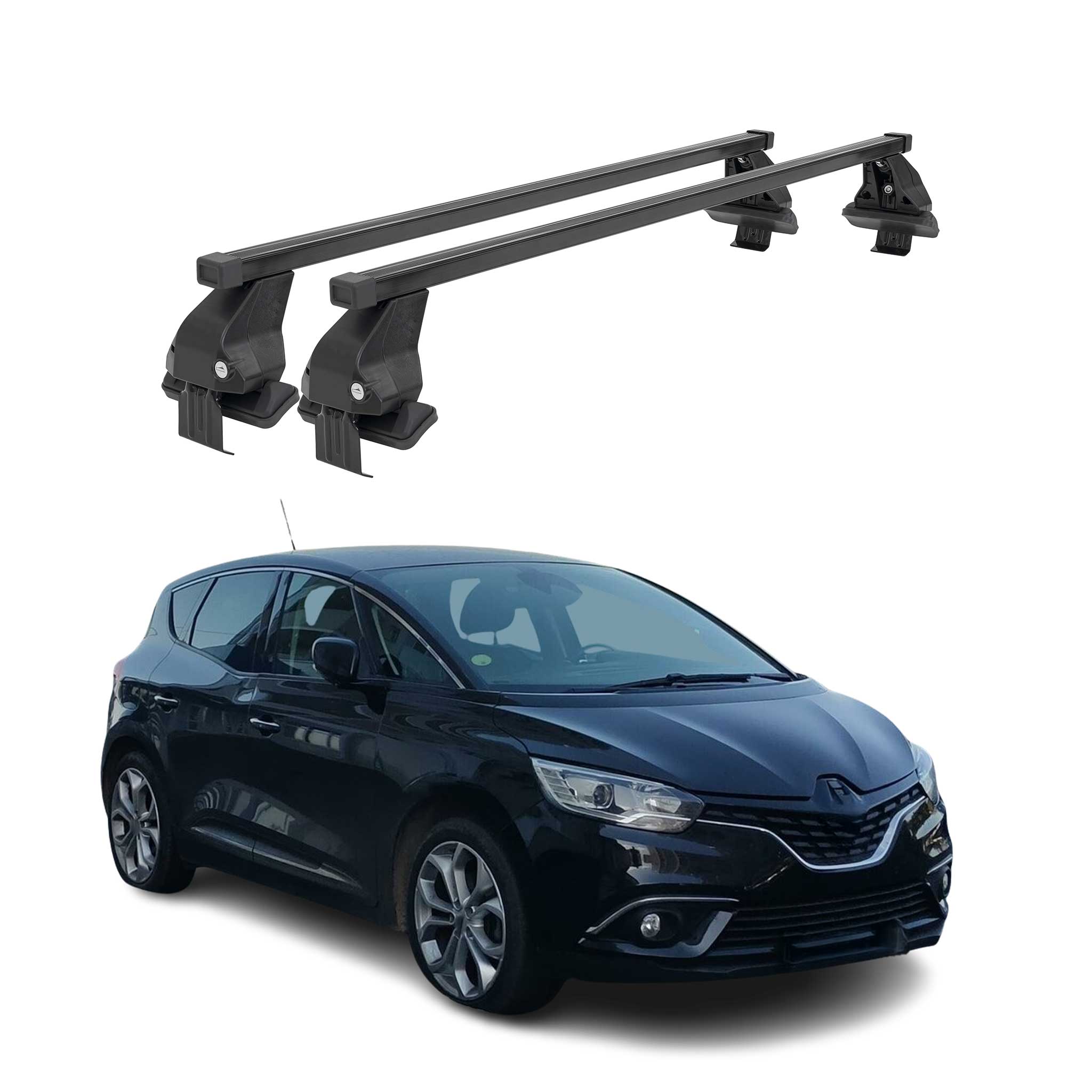 Barres Transversales Menabo pour Renault Grand Scenic IV 2016-2022 Noir