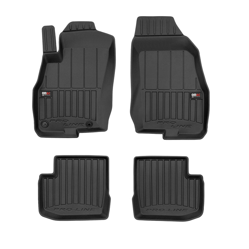 OMAC Tapis de sol sur mesure noir pour Fiat Grande Punto 2005-2009 4 pcs enTPE