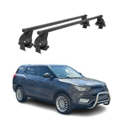 Barres de toit transversales pour Ssangyong XLV 2016-2023 Acier Noir 2x