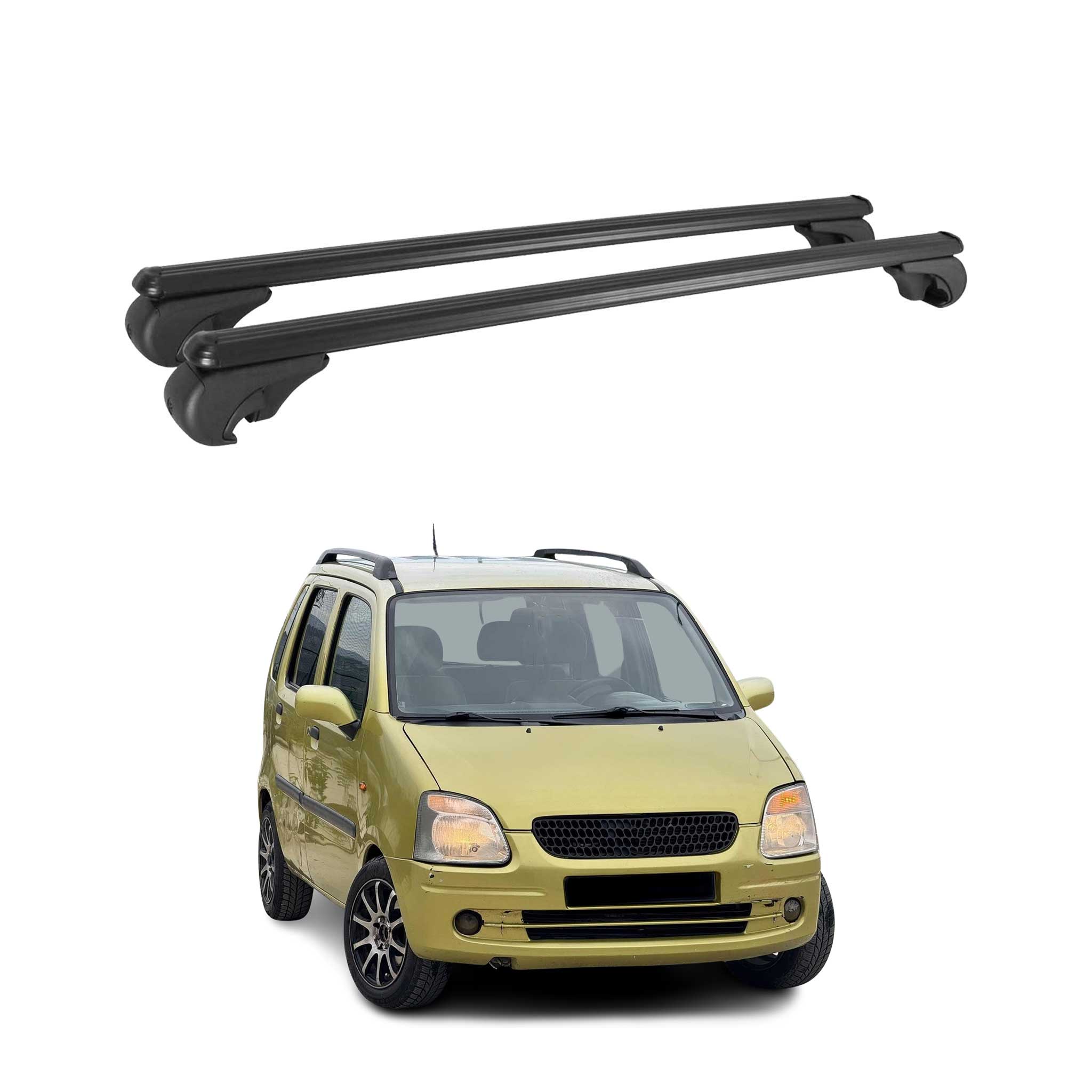 Barres de toit Transversales pour Opel Agila 2000-2015 Aluminium Noir