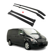Kit Barres de toit pour Mercedes Vito W639 2003-2014 L1 Court Alu Noir 4x