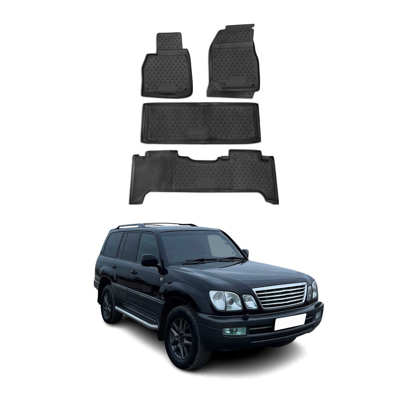 Tapis de sol pour Lexus LX470 1998-2007 en caoutchouc TPE 3D Noir 4Pcs