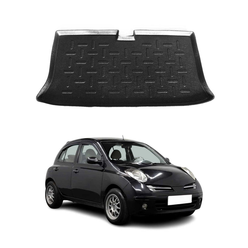 Tapis de Coffre pour Nissan Micra 2003-2010 HB en TPE Noir