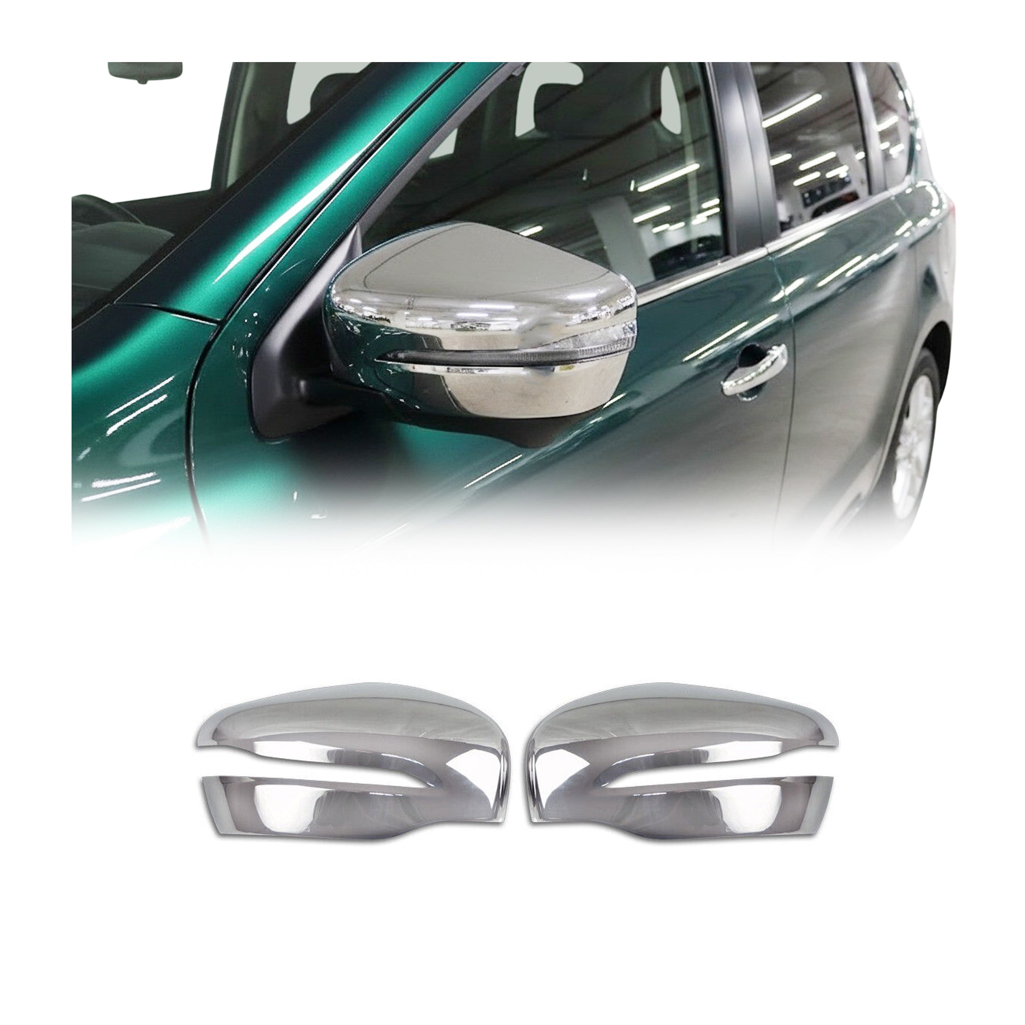 Coques de Rétroviseurs pour Mercedes Classe X 2017-2021 en Acier Chromé Argent