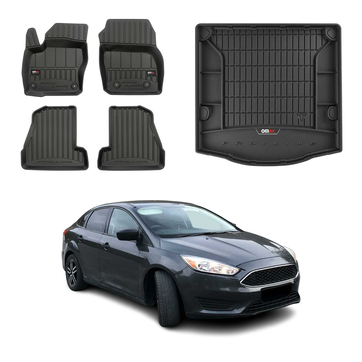 OMAC Kit Tapis de Sol et Coffre pour Ford Focus mk3 Break 2010-2018