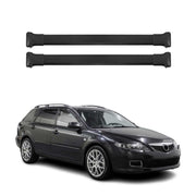 Barres de toit transversales pour Mazda 6 Break 2002-2008 Aluminium Noir 2x
