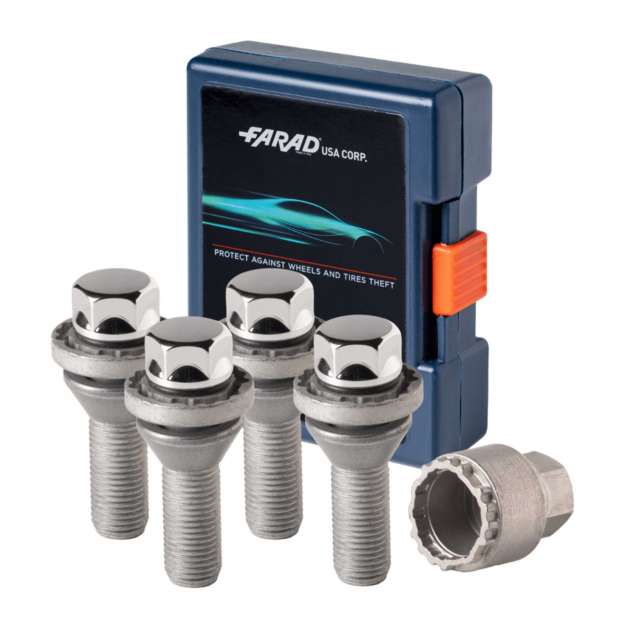 Vis de roue antivol pour Volvo V60 I II 2011-2026 Gris Acier lot de 4 M14X1,5