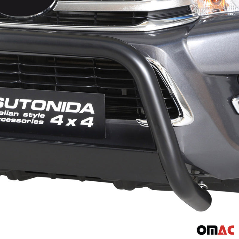 Pare-buffle Avant pour Toyota Hilux 2016-2018 63 mm en Acier Noir