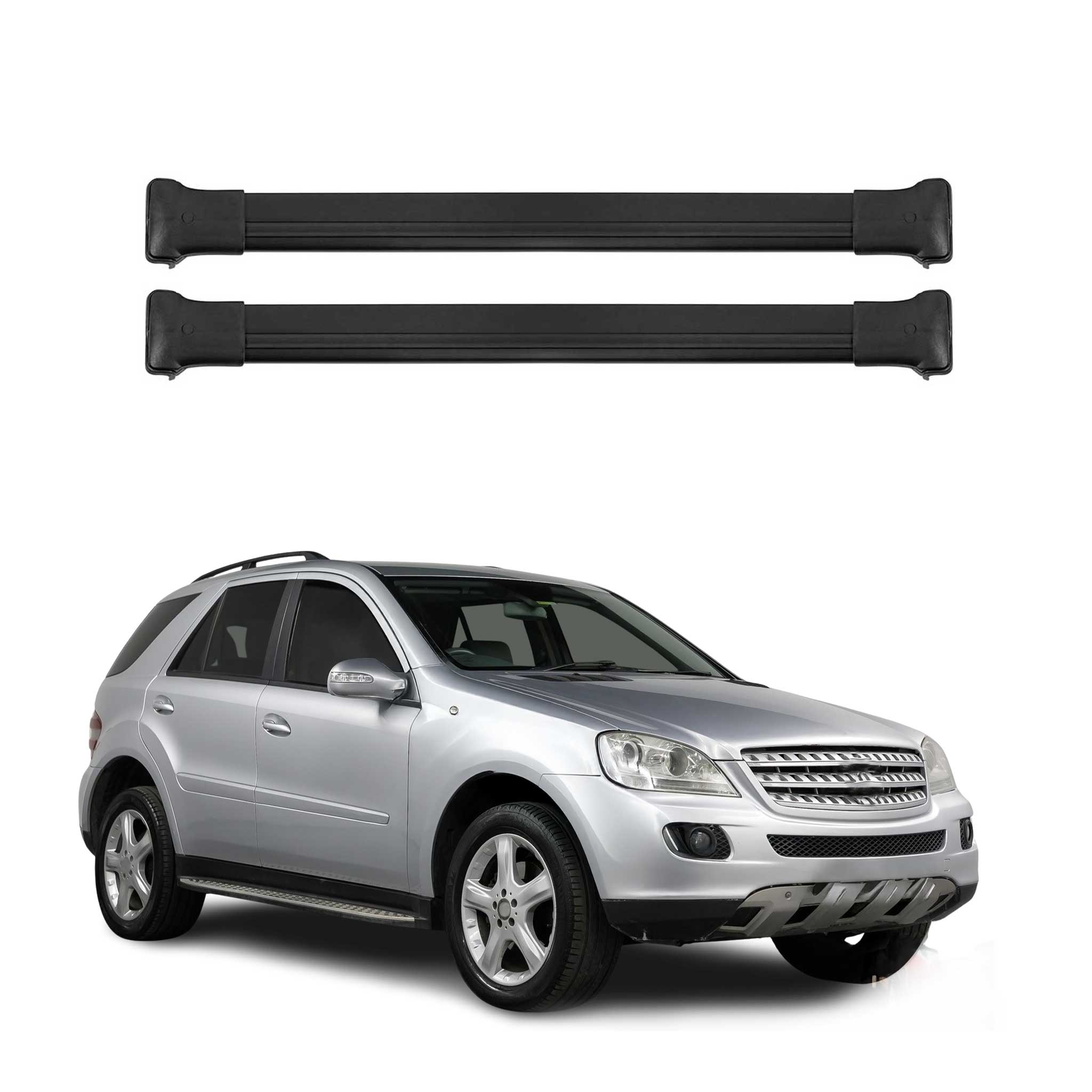 OMAC Barres de toit en aluminium pour Mercedes Classe M W164 2006-2011 Noir 2x