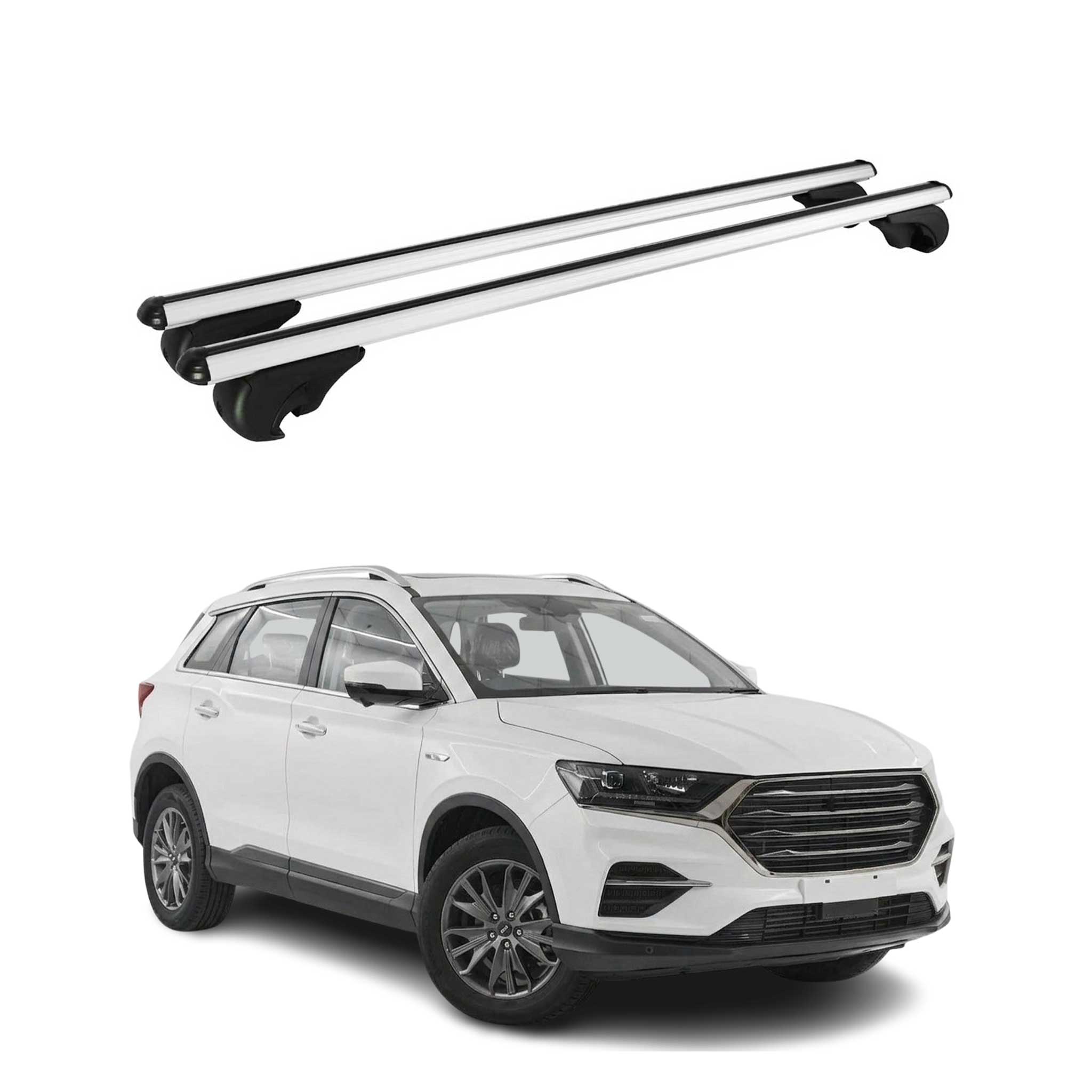 Barres de toit Transversales pour SWM G01 / G01F 2018-2026 TÜV Aluminium Gris 2x