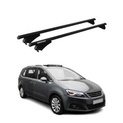 Tiger Barres de toit transversales pour Seat Alhambra 2015-2020 Noir