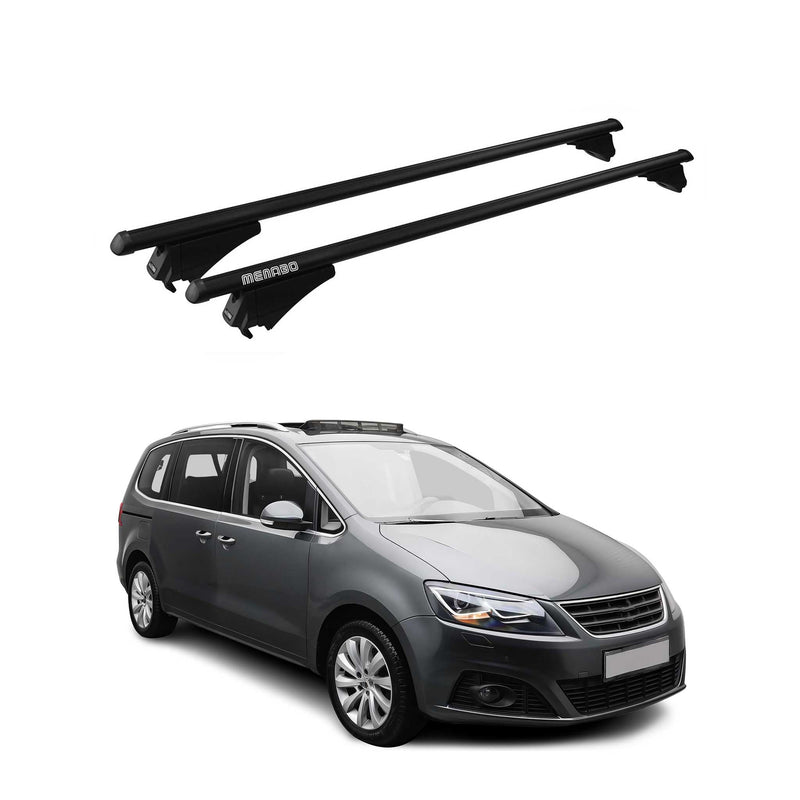 Tiger Barres de toit transversales pour Seat Alhambra 2015-2025 Noir