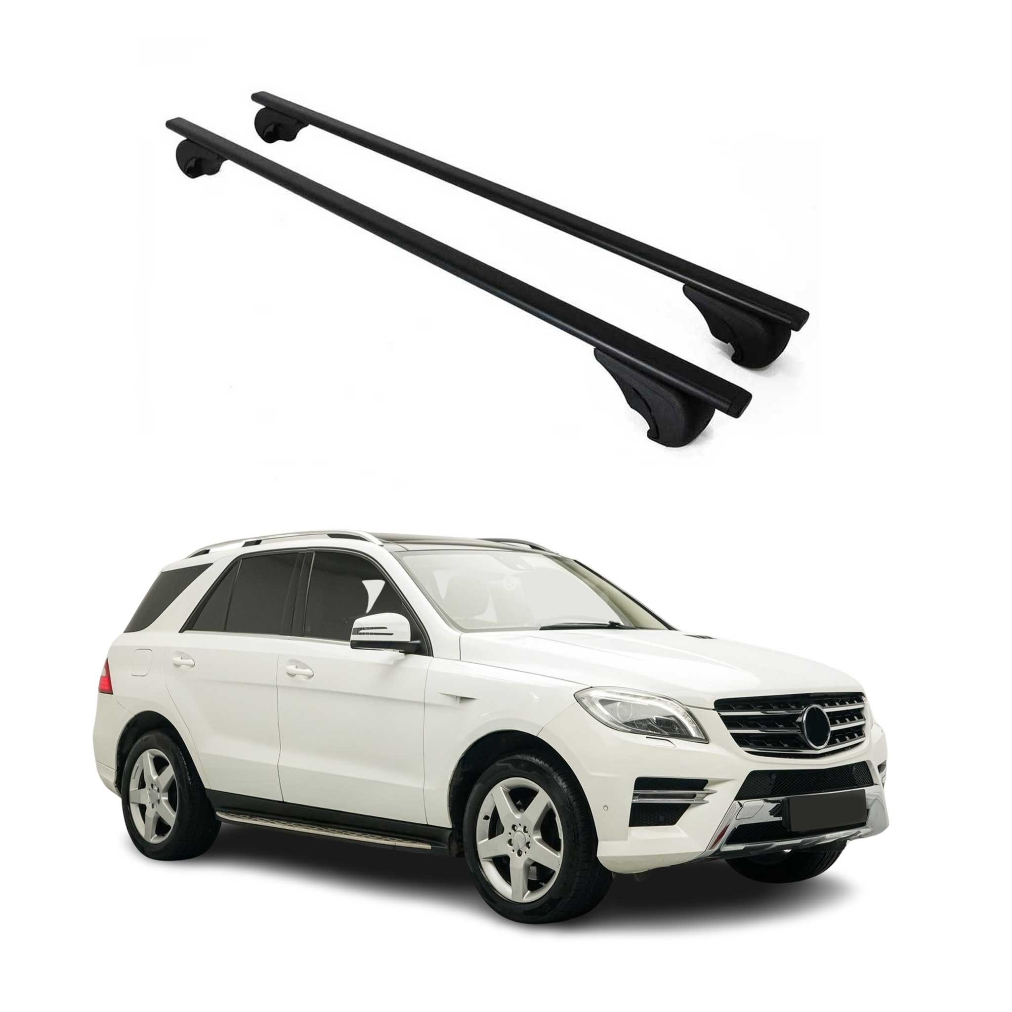 Barres de toit Transversales pour Mercedes Classe M W166 2011-2015 Fer Noir