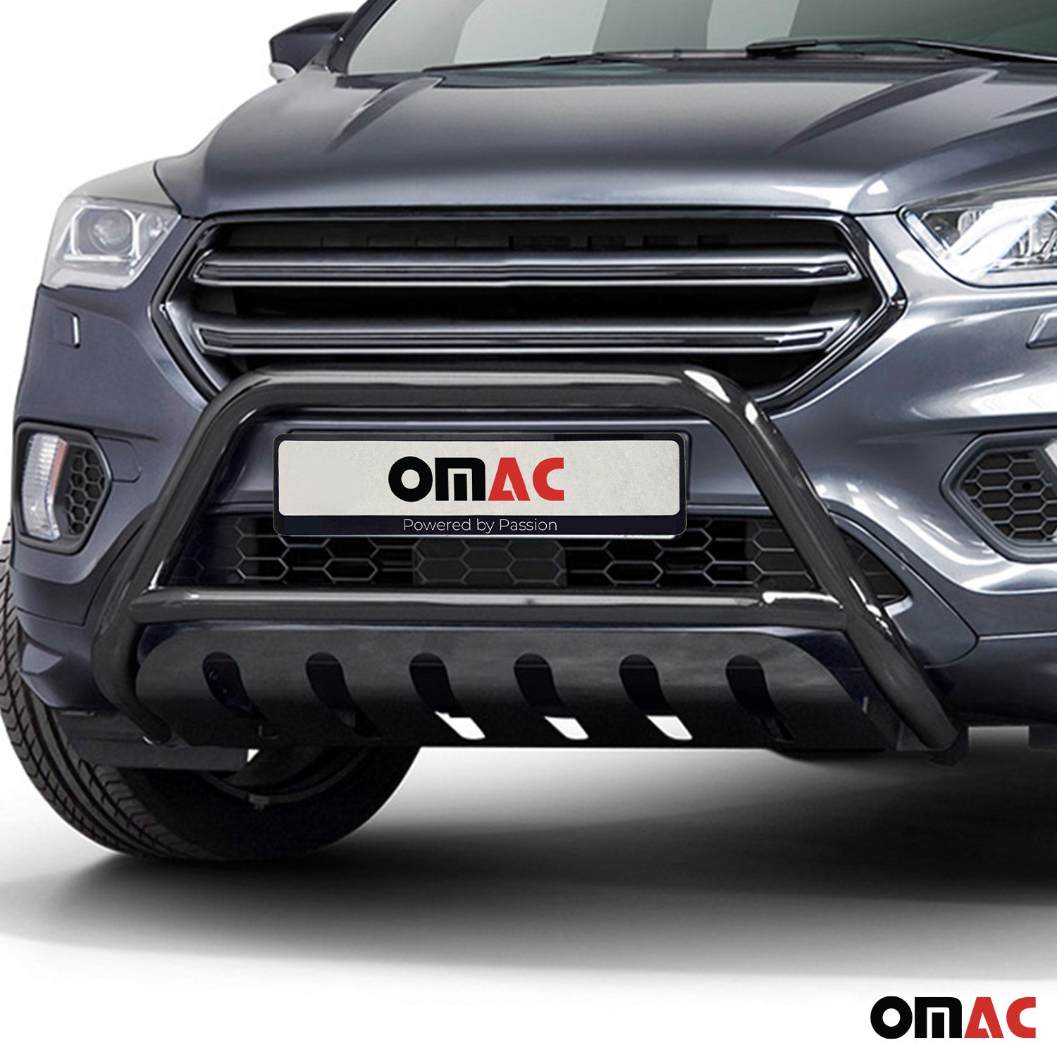 Pare-Buffle Avant Pour Ford Kuga II 2017-2019 Facelift Acier Inox Noir ABE