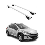 Barres de toit Transversales pour Peugeot 207 Break 2007-2013 Fer Argent