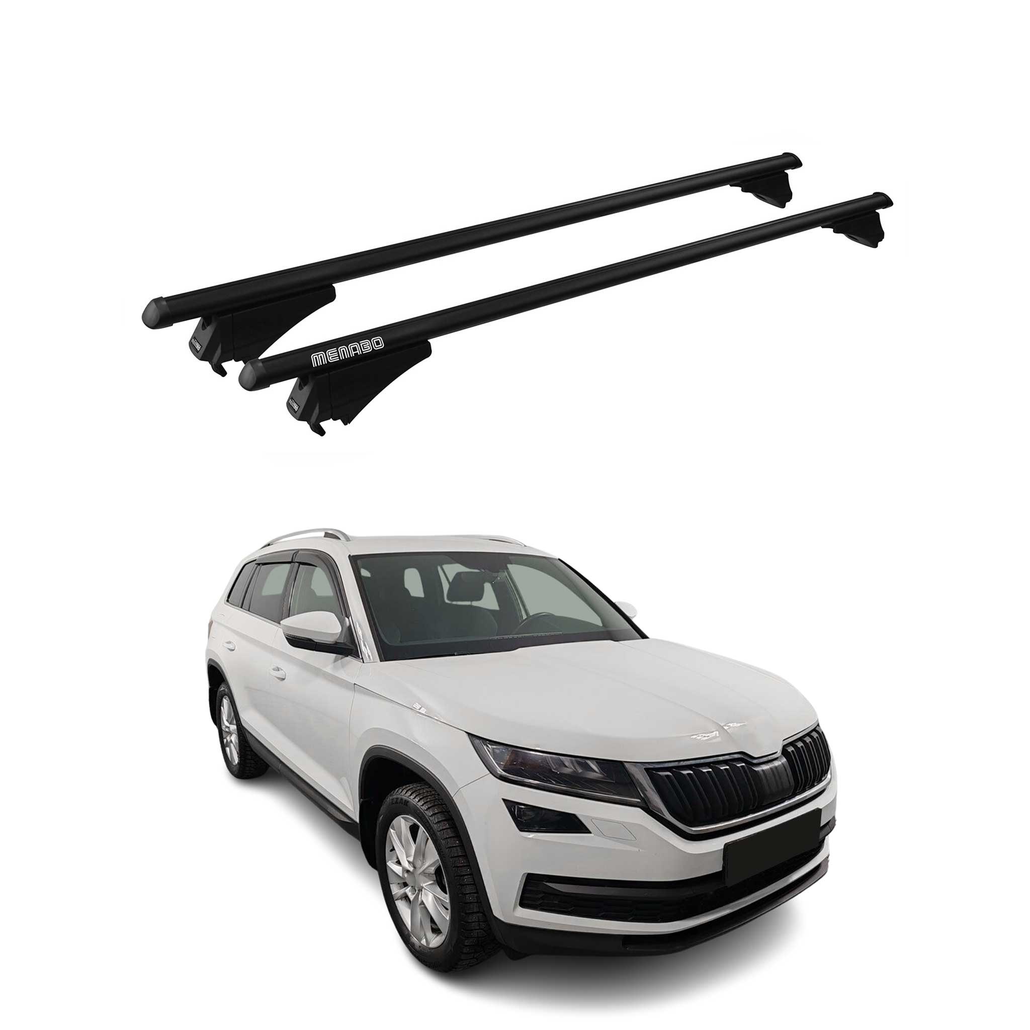 Tiger Barres de toit transversales pour Skoda Kodiaq I 2016-2024 Noir