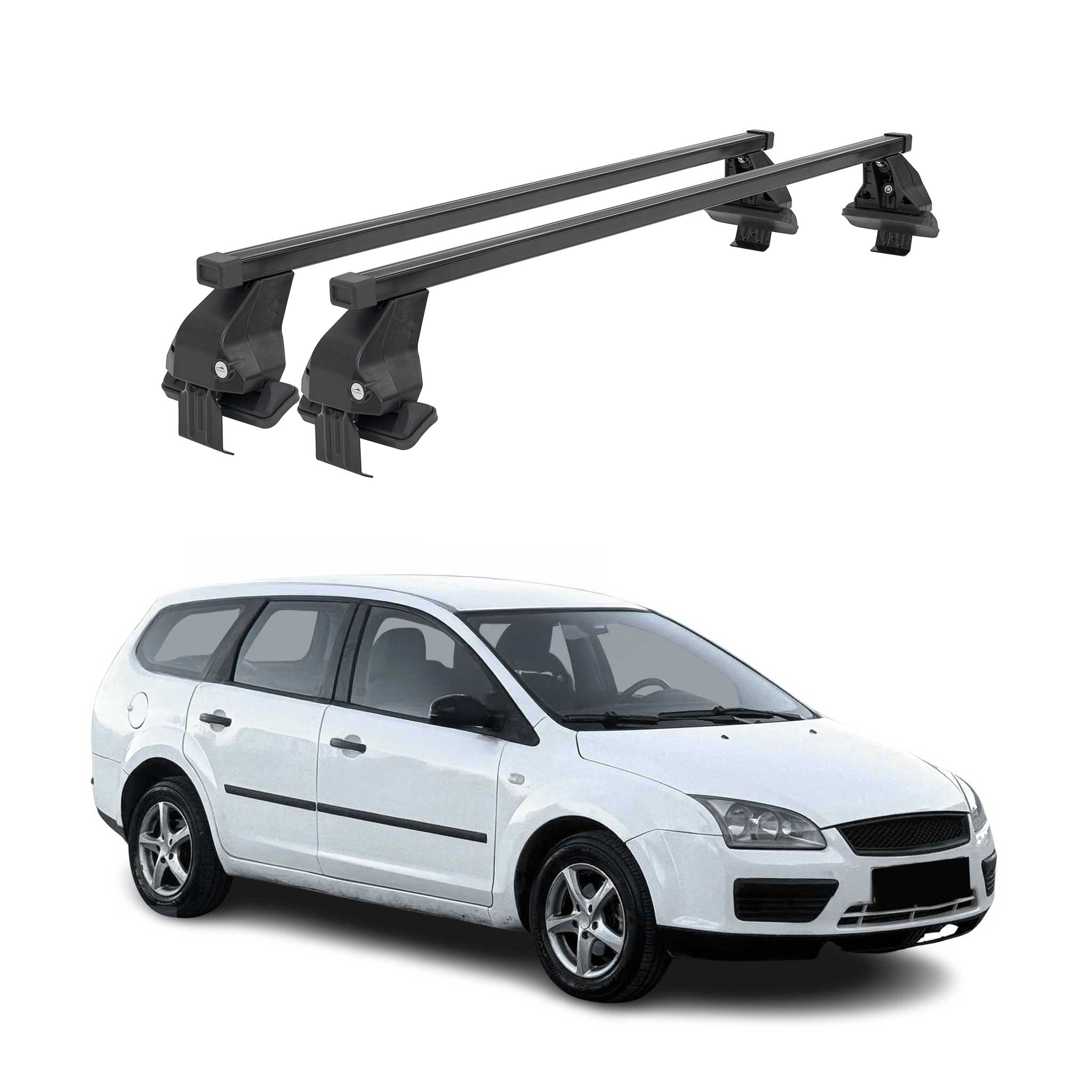 Barres Transversales Menabo pour Ford Focus III SW 2011-2018 Noir