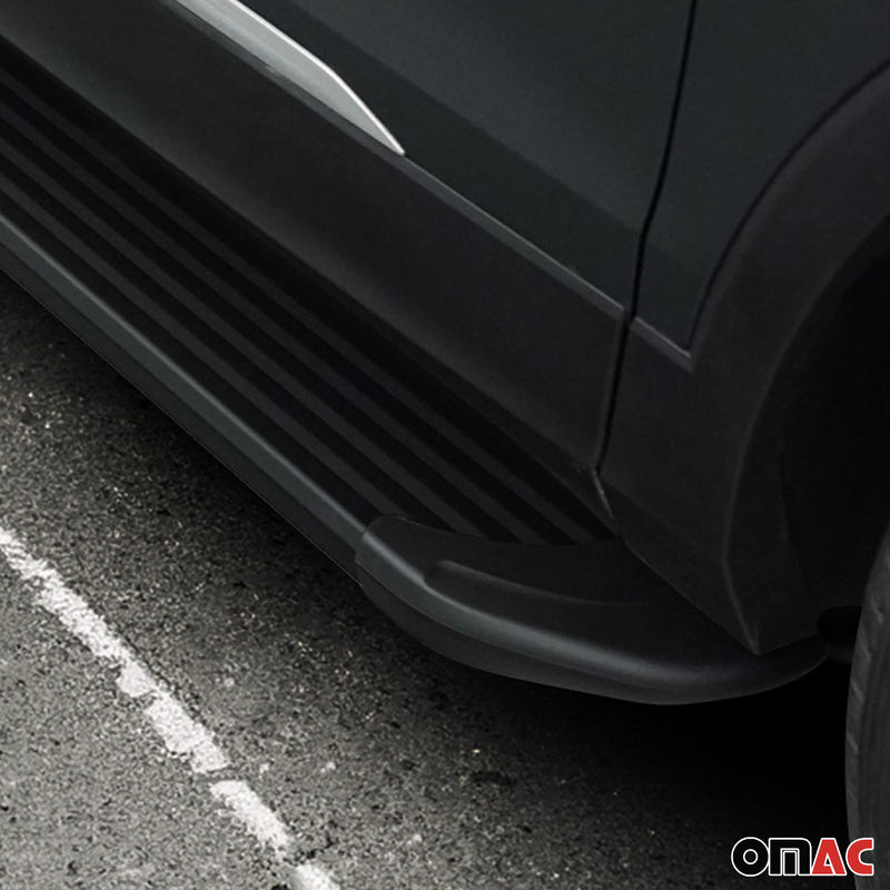 Marchepieds Latéraux Pédale pour Skoda Kamiq 2020-2025 Alu Noir 2 pièces