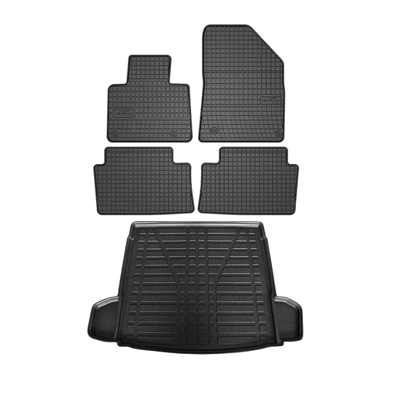 Kit Tapis de sol et coffre pour Citroen C5 2008-2017 TPE Noir