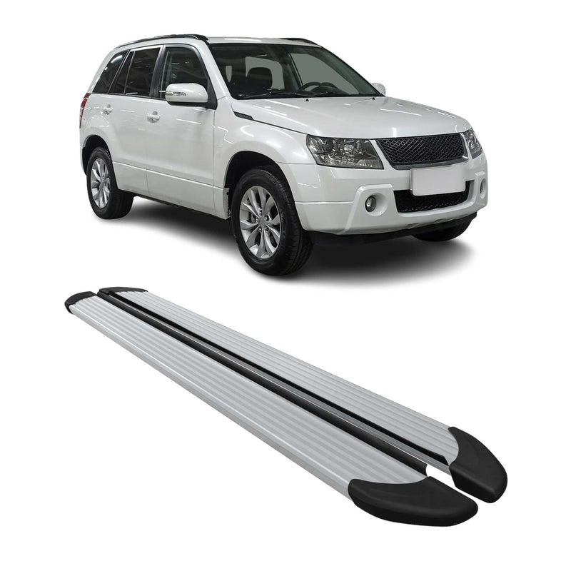 Marchepieds Latéraux pour Suzuki Grand Vitara 2006-2015 Aluminium Argent 3Porte