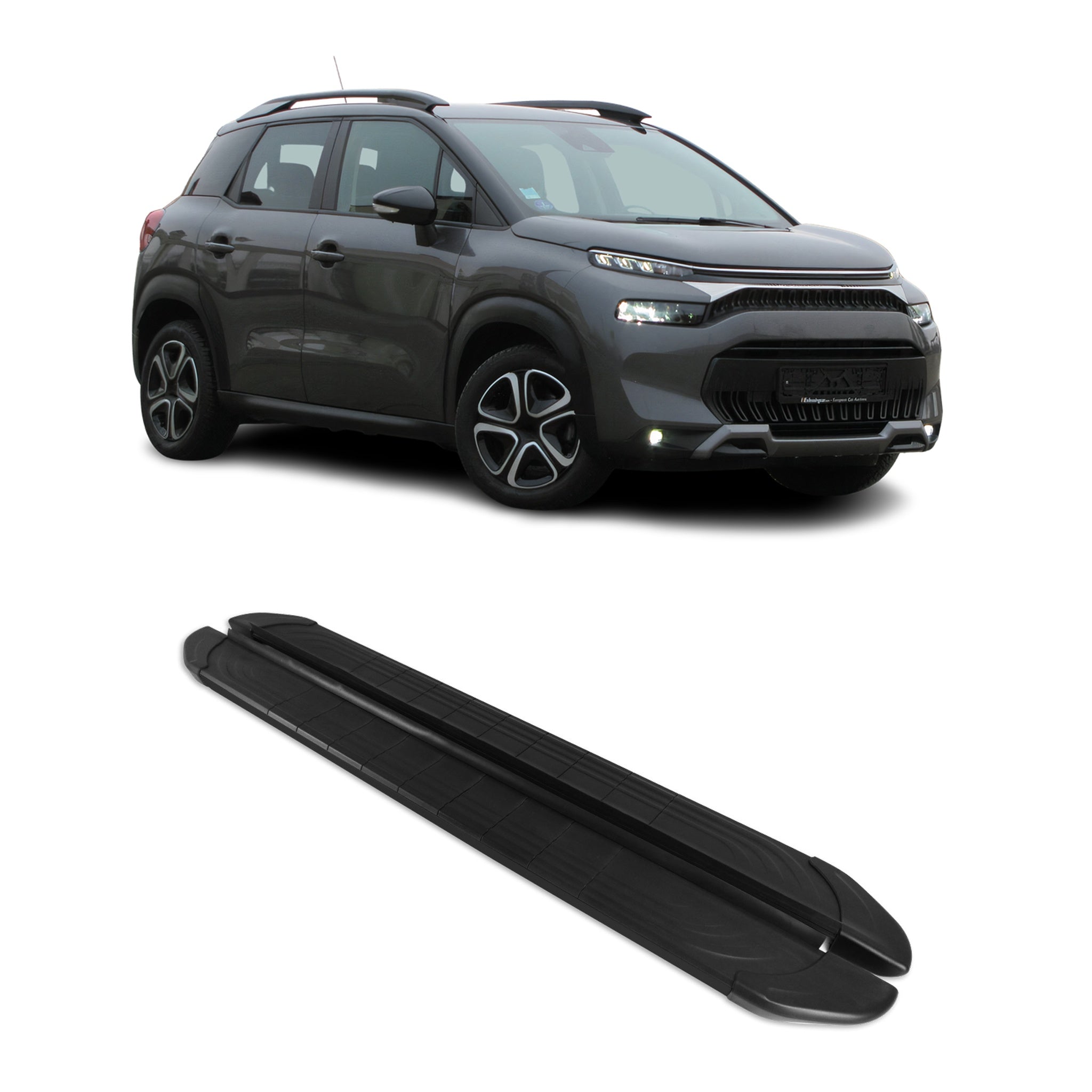 Marchepieds latéraux pédale pour Citroen C3 Aircross 2017-2024 2x Aluminium Noir