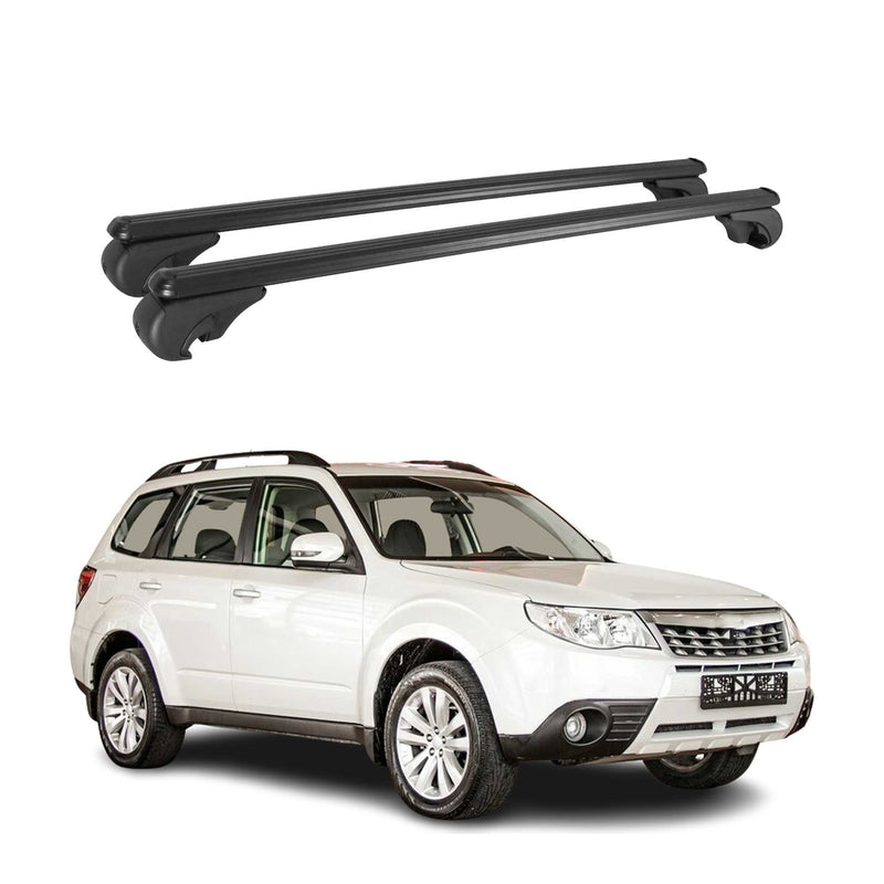 Barres de toit Transversales pour Subaru Forester 2008-2012 Aluminium Noir