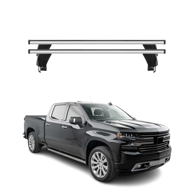 Menabo Barres de toit Transversales pour Chevrolet Silverado IV 2019-2025 Gris