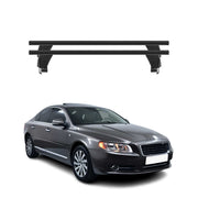 Menabo Barres de toit Transversales pour Volvo S80 2006-2016 Alu Noir ABE 2x