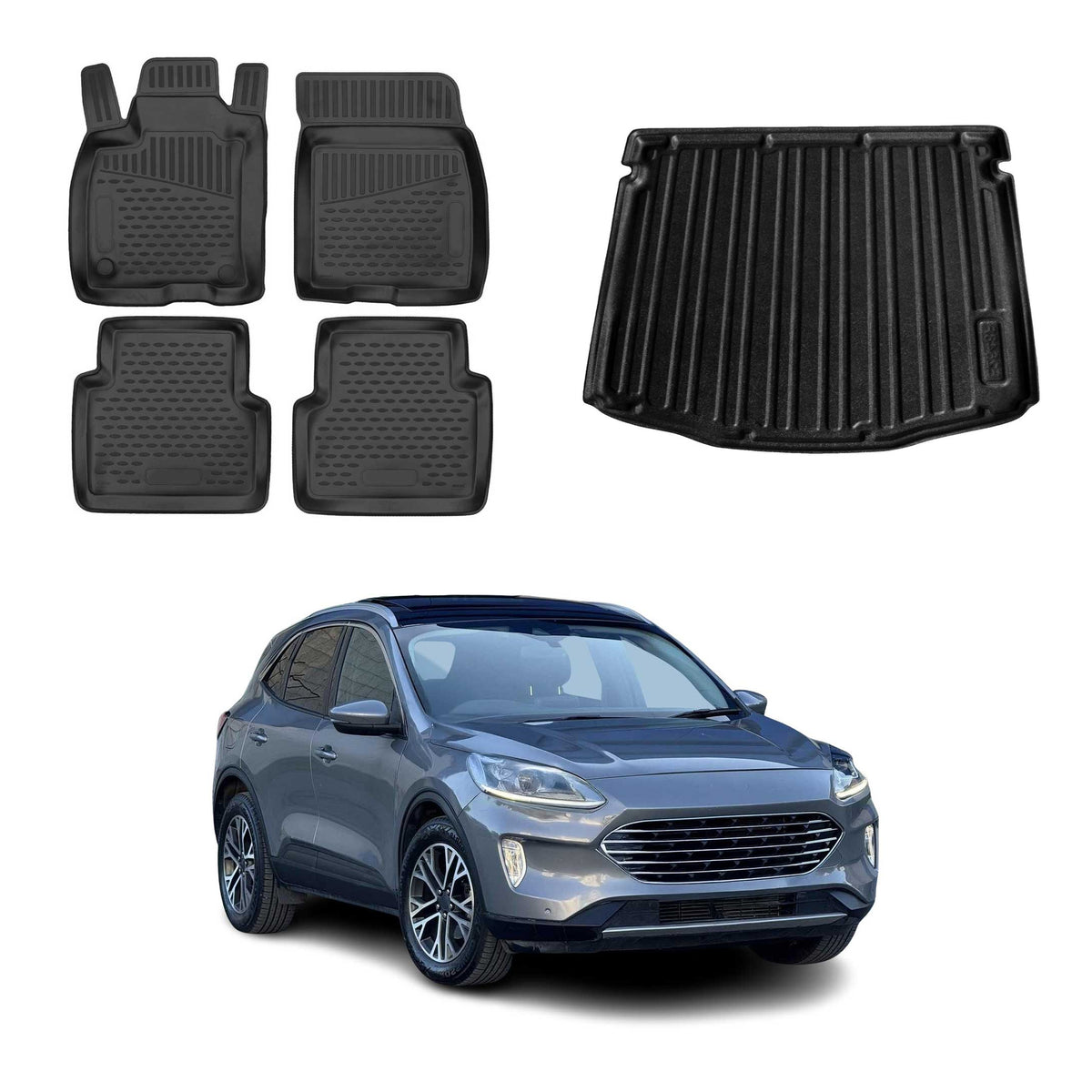 OMAC Kit Tapis de Sol et Coffre pour Ford Kuga III 2019-2026