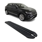 Marchepieds Latéraux Pédale pour VW T-Roc 2017-2025 Aluminium Noir