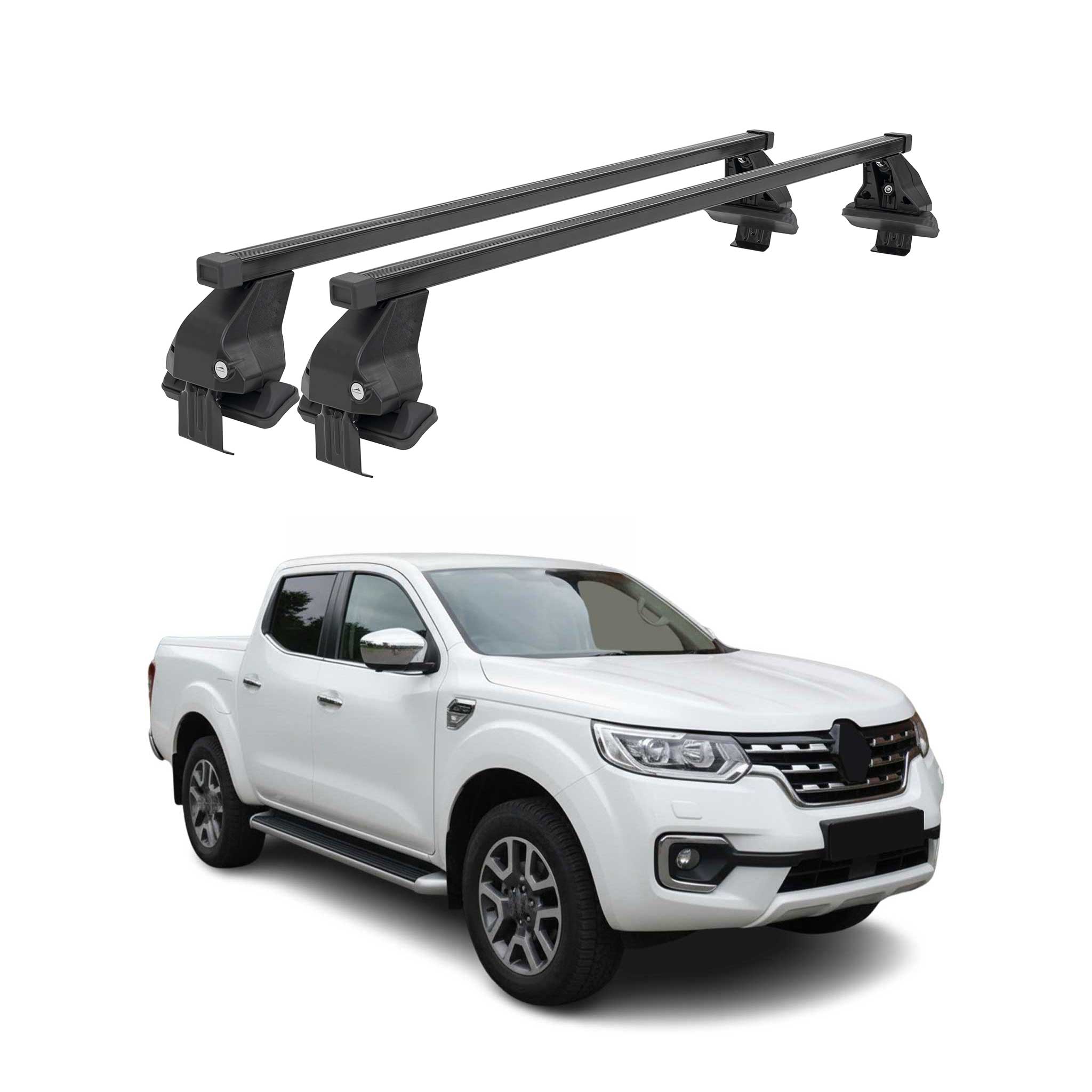 Barres Transversales Menabo pour Renault Alaskan 2017-2021 Noir
