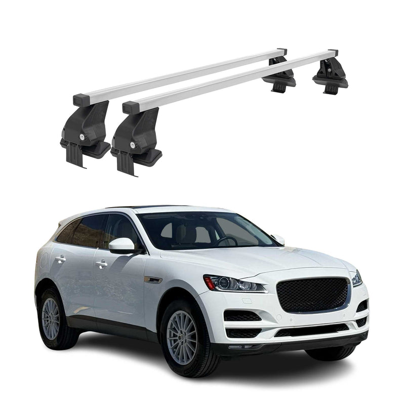 Barres de toit transversales pour Jaguar F-Pace 2016-2020 Acier Gris