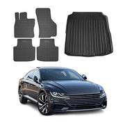 Kit Tapis de sol et coffre pour VW Arteon 2017-2024 TPE Noir