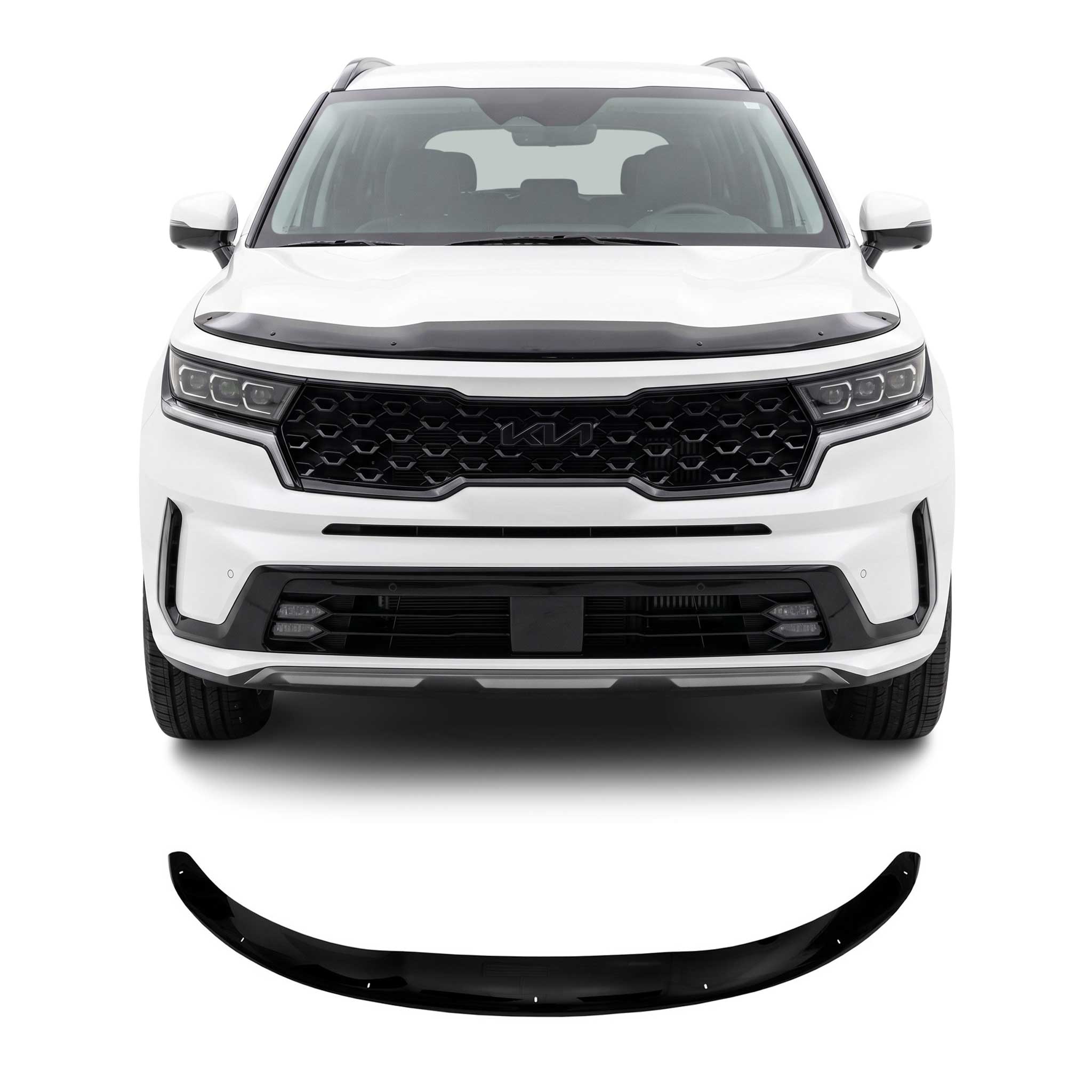 Deflecteurs d'air capot de voiture pour Kia Sorento 2021-2026 Acrylique Noir