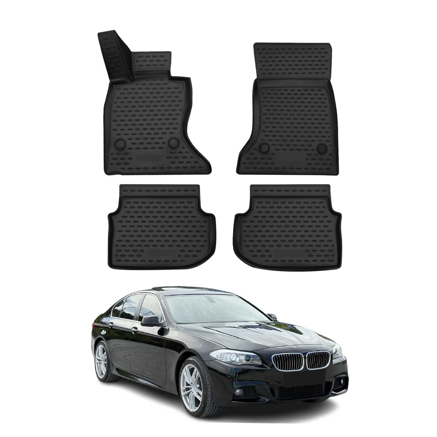 OMAC 3D Tapis de sol pour BMW Série 5 F10 F11 2010-2013 Pre-FL 4WD Xdrive TPE 4x